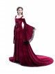 Renaissance Fairy Tale Red Velvet Off-the-shoulder Medieval Dress