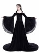 Medieval Gothic Black Off-the-shoulder Long Trumpet Sleeves Dress