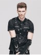 Steampunk Gothic Black Short Sleeve Thin Style Casual Buttons Shirt