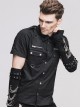 Steampunk Gothic Black Short Sleeve Thin Style Casual Buttons Shirt
