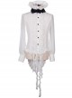 Steampunk Gothic Long Sleeve Tassels Hem High-neck Shirt