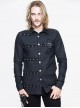 Steampunk Black Pure Cotton Metal Buttons Long Sleeve Shirt