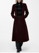 Gothic Retro Palace Style Crucifix Zipper Long Sleeve Long Coat