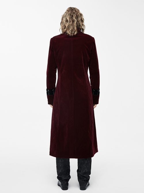 Gothic Retro Palace Style Crucifix Zipper Long Sleeve Long Coat