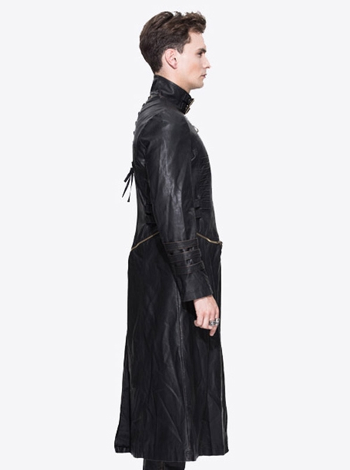 Steampunk Black Long Windbreaker Short Jacket Two Wear Ways