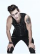 Steampunk Black Slim Fit Sleeveless T-shirt