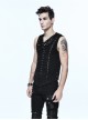 Steampunk Black Slim Fit Sleeveless T-shirt
