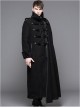 Punk Gothic Black Thickened Detachable Shawl Men's Long Coat