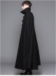 Punk Gothic Black Thickened Detachable Shawl Men's Long Coat