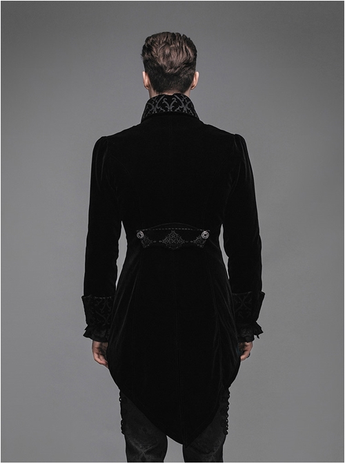 Steampunk Gothic Velveteen Slim Fit Medium Length Men's Tuxedo