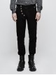 Gothic Military Uniform Black Men's Trousers