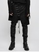 Punk Black Men's Gothic Irregular Suede Skirt