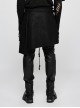 Punk Black Men's Gothic Irregular Suede Skirt