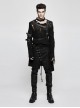 Punk Black Men's Gothic Irregular Suede Skirt