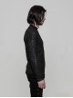 Black Jacquard Pattern Men's Gothic Pattern T-Shirt