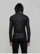 Black Jacquard Pattern Men's Gothic Pattern T-Shirt