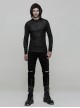 Black Jacquard Pattern Men's Gothic Pattern T-Shirt