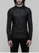Black Jacquard Pattern Men's Gothic Pattern T-Shirt