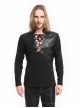 Black Warrior Style Men's Gothic Long Sleeves T-Shirt