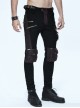 Punk Black And Coffee Men's Gothic Pockets Trousers