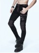 Punk Black And Coffee Men's Gothic Pockets Trousers