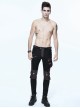 Punk Black And Coffee Men's Gothic Pockets Trousers