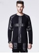 Black Rivet Punk Gothic Male Long Sleeve T-shirt