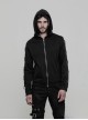 Punk Black Metal Rings Men's Gothic Hoodie Coat