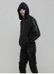 Punk Black Metal Rings Men's Gothic Hoodie Coat