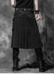 Punk Cotton Denim Pure Black Or Grid Men's skirt