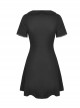 Punk Locomotive Hollow Out Doll Collar Rebel Black Short Sleeve Dress