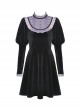 Doll Black Sweet Punk Daily Long Sleeve Dress