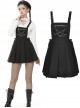 Punk Locomotive Star Shaped Chain Rebel Black Suspender Skirt