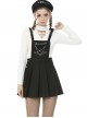 Punk Locomotive Star Shaped Chain Rebel Black Suspender Skirt