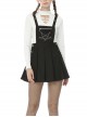 Punk Locomotive Star Shaped Chain Rebel Black Suspender Skirt