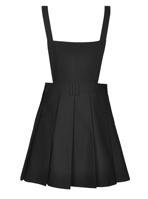 Punk Locomotive Star Shaped Chain Rebel Black Suspender Skirt