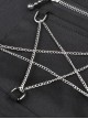 Punk Locomotive Star Shaped Chain Rebel Black Suspender Skirt