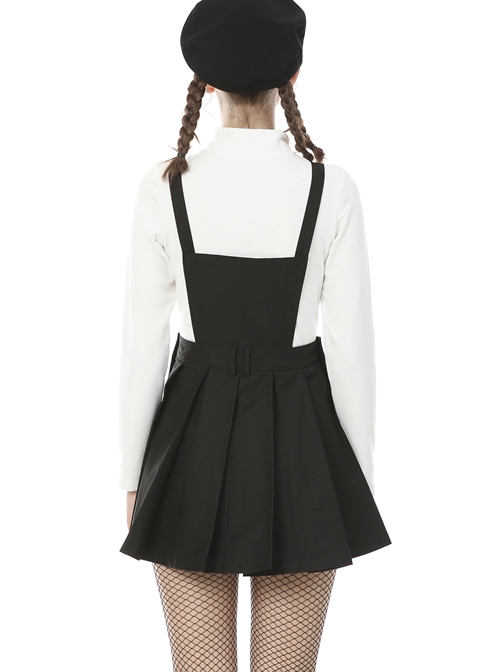 Punk Locomotive Star Shaped Chain Rebel Black Suspender Skirt