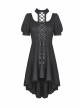 Street Punk Cocktail Front Short Back Long Hem Short Sleeve Dress