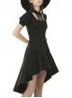 Street Punk Cocktail Front Short Back Long Hem Short Sleeve Dress