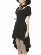 Street Punk Cocktail Front Short Back Long Hem Short Sleeve Dress