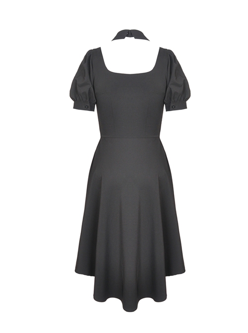 Street Punk Cocktail Front Short Back Long Hem Short Sleeve Dress