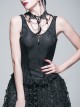 Steampunk Retro Gothic Jacquard Embroidery Lace Edge V-collar Vest