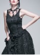 Steampunk Retro Gothic Jacquard Embroidery Lace Edge V-collar Vest