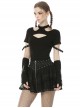 Punk Street Sexy Hollow Out Fashion Black Slim Short Sleeve T-shirt