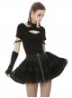 Punk Street Sexy Hollow Out Fashion Black Slim Short Sleeve T-shirt