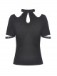 Punk Street Sexy Hollow Out Fashion Black Slim Short Sleeve T-shirt