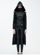 Steampunk Dark Detachable Hat Hooded Women's Medium Length Windbreaker