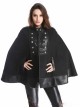 Black Retro Palace Style Gothic Double-Breasted Womens Cloak