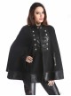 Black Retro Palace Style Gothic Double-Breasted Womens Cloak